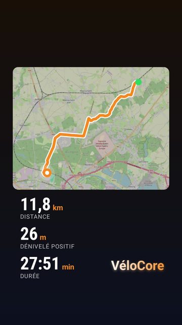 Carte de partage d'une sortie créée par VéloCore